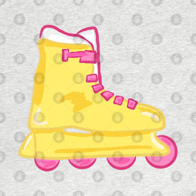 Yellow Rollerskate by RoserinArt